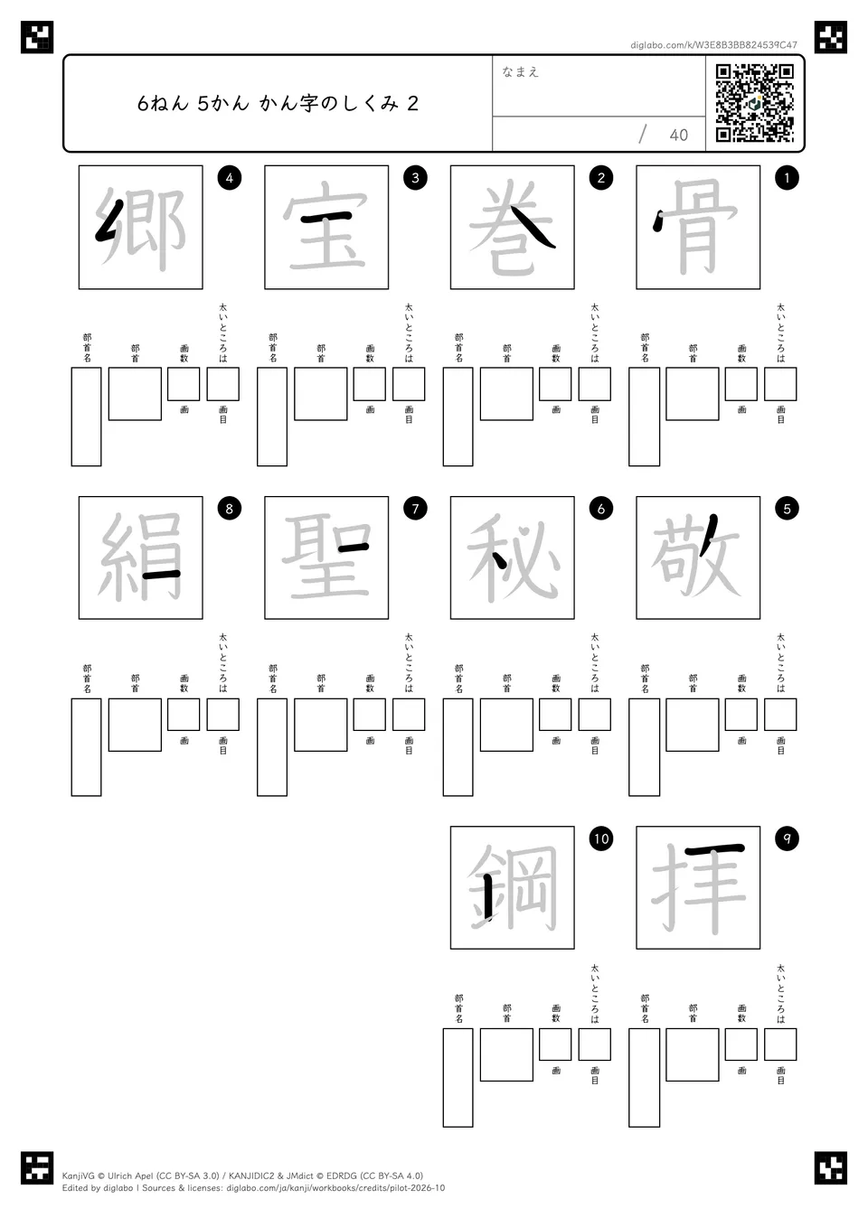 6ねん 5かん かん字のしくみ 2の紙面