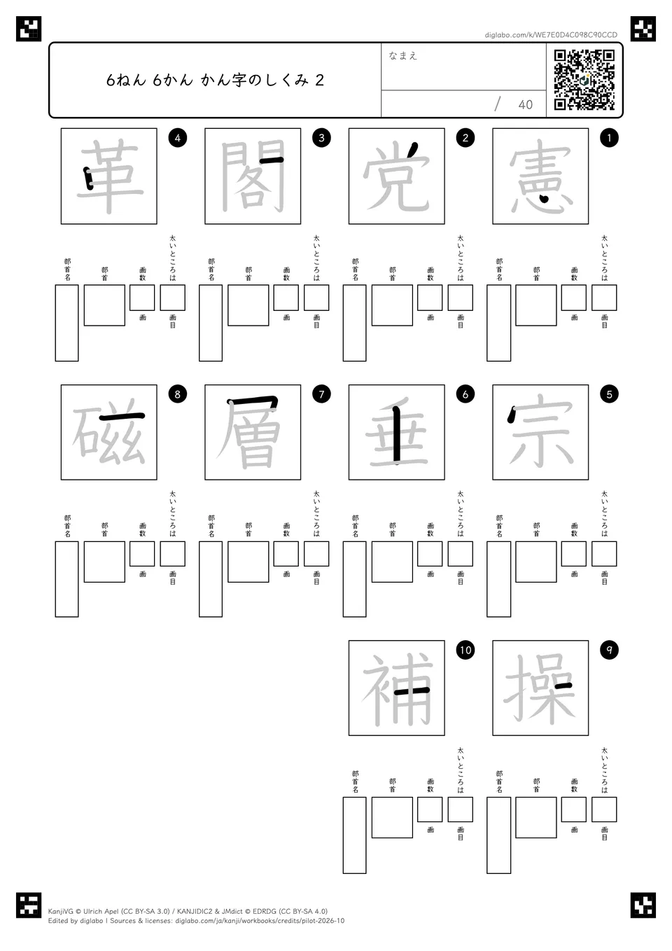 6ねん 6かん かん字のしくみ 2の紙面