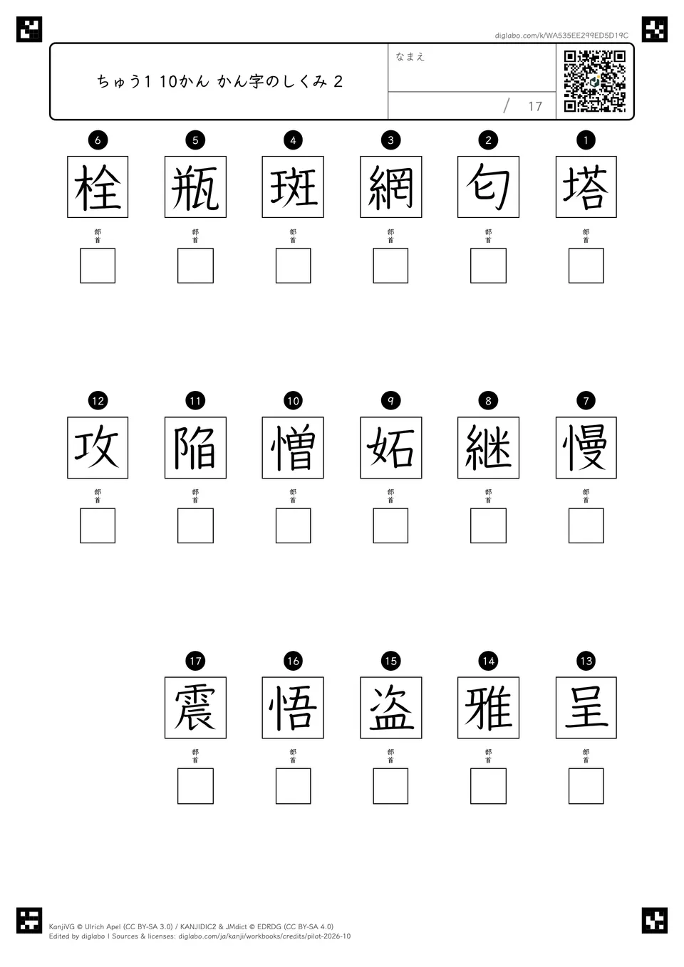 ちゅう1 10かん かん字のしくみ 2の紙面