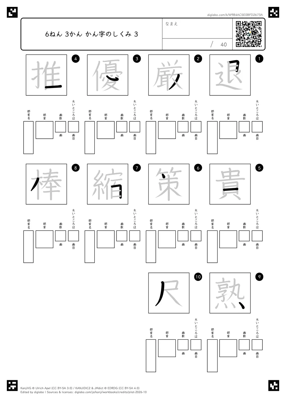 6ねん 3かん かん字のしくみ 3の紙面