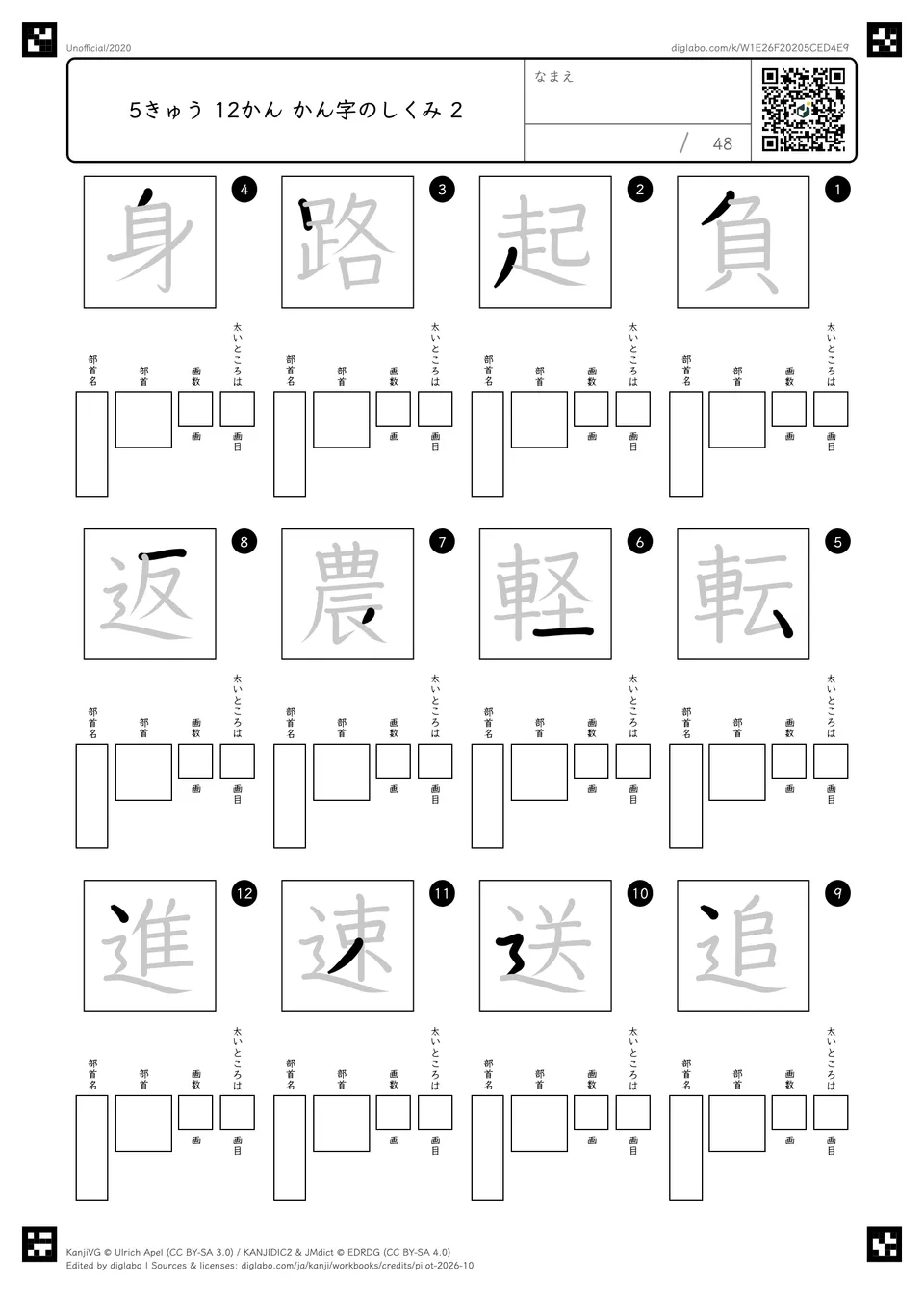 5きゅう 12かん かん字のしくみ 2の紙面