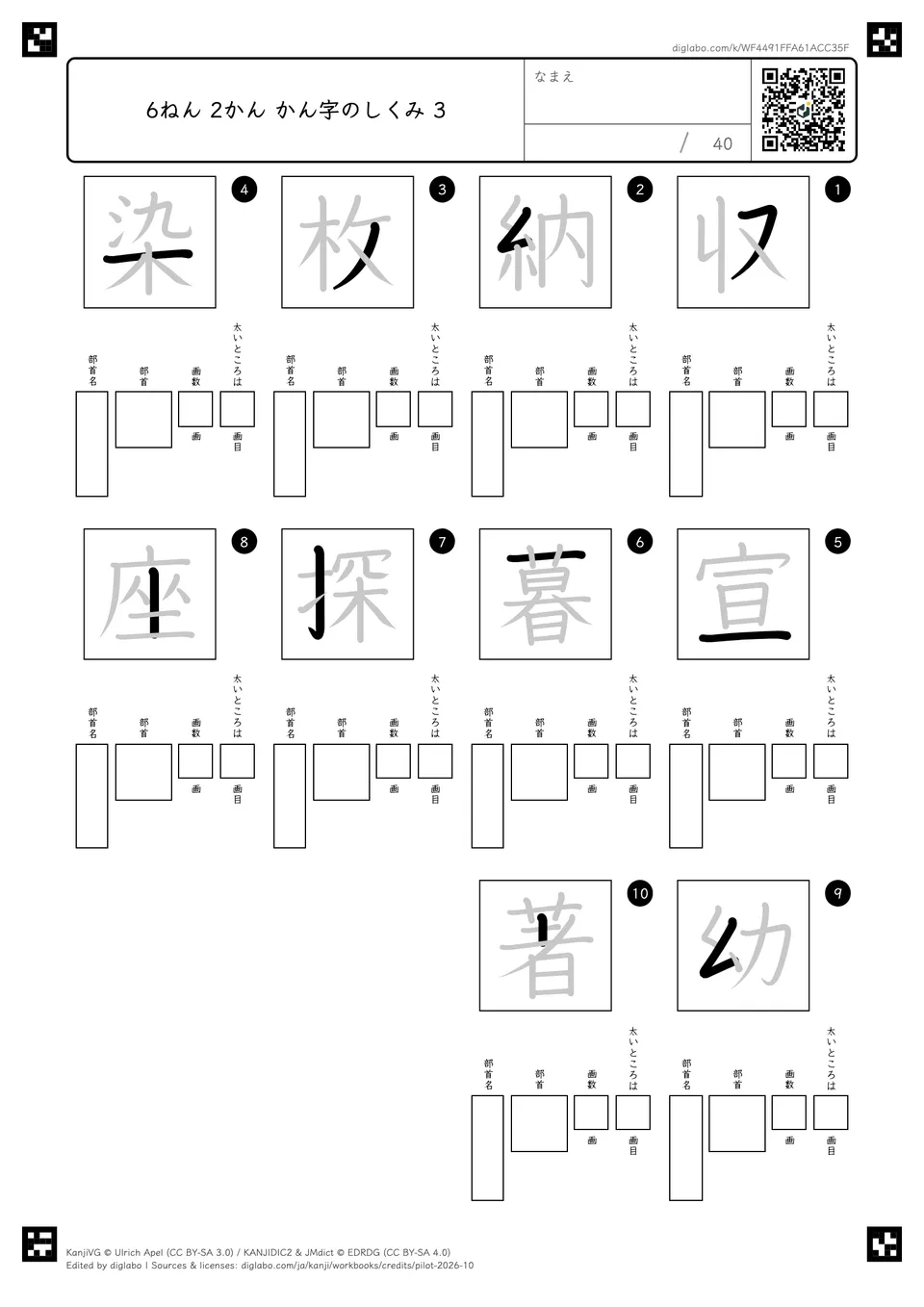 6ねん 2かん かん字のしくみ 3の紙面
